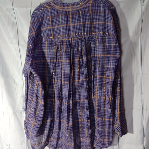 Free people long sleeve violet combo shirt NWT - Picture 7 of 8